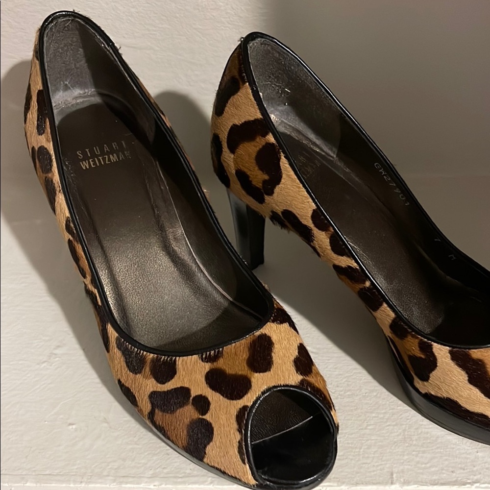 Stuart Weitzman Brown and Black High Heel Shoes